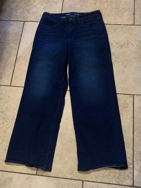 Old Navy Women's Wide-Leg WOW Jeans - size 12 Dark Indigo Blue Denim